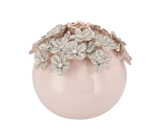 Roze vaas met madeliefjes - bolvormig