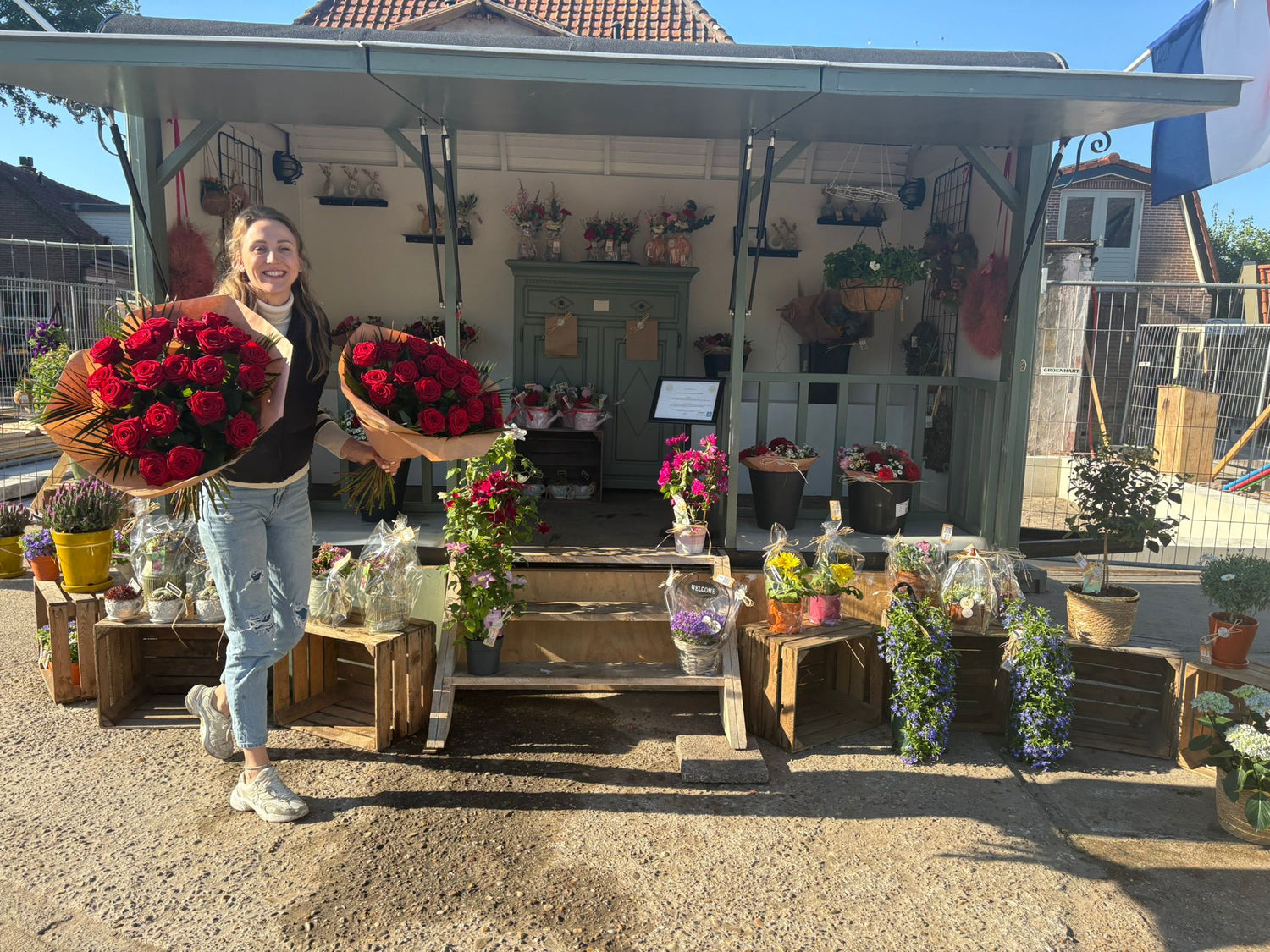 Grote bos rode rozen