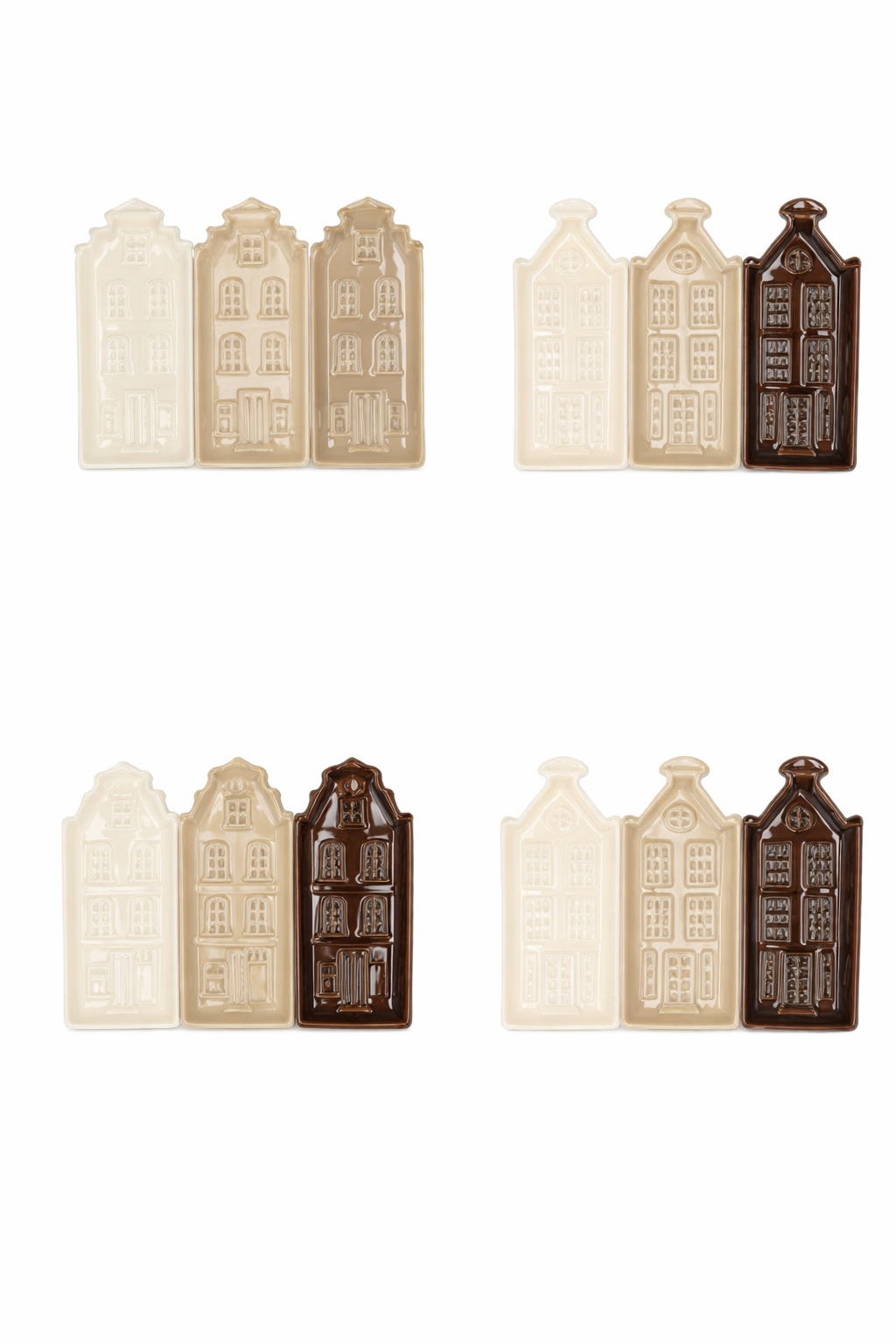 Amsterdams huisjes - natuurlijke bruine schaaltjes