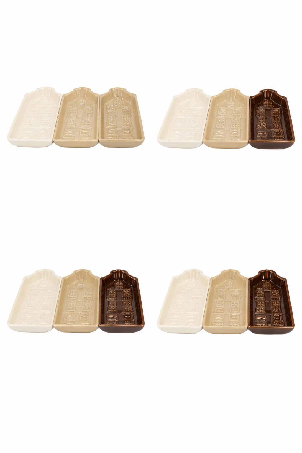 Amsterdams huisjes - natuurlijke bruine schaaltjes