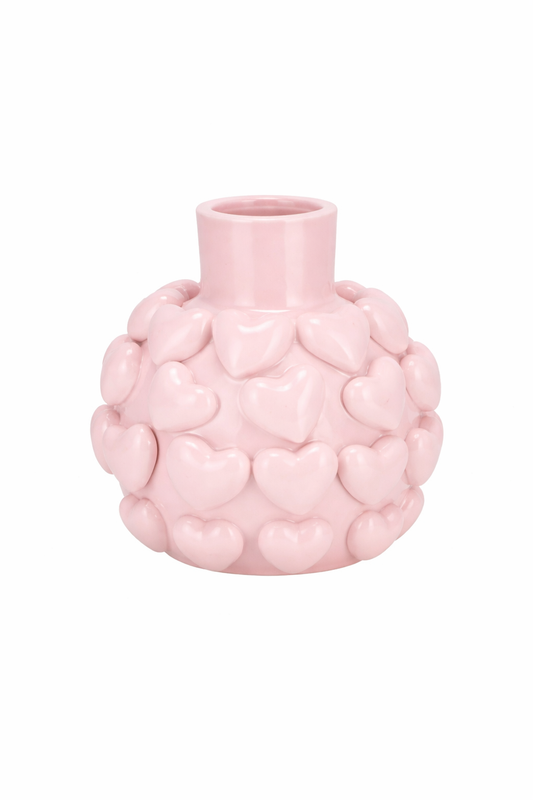 Liefdevolle vaas met hartjes