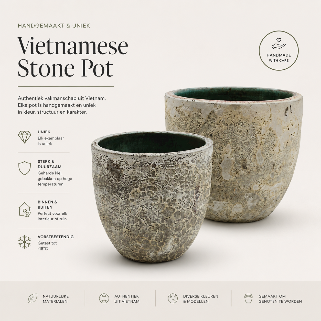 Pot Laki relic black Ø36/35 x H34/25 cm - Set 2 stuks