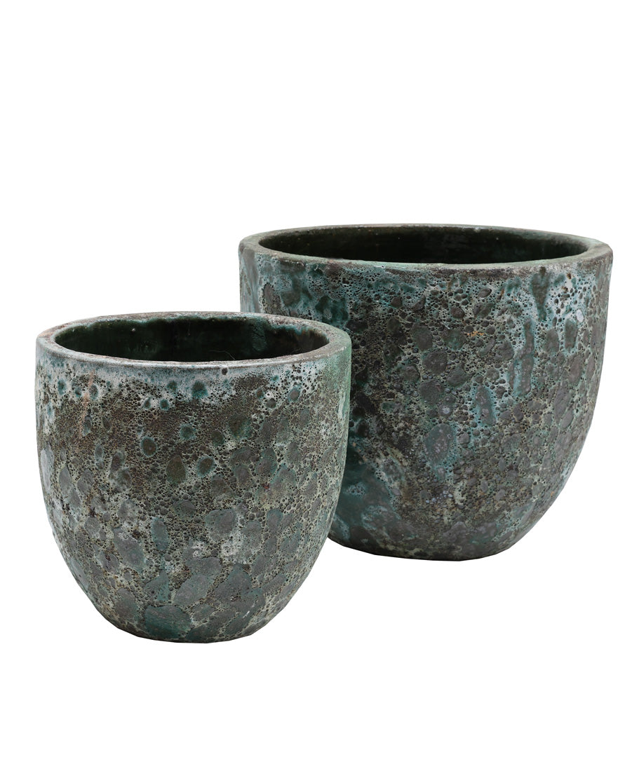 Pot Laki relic black Ø36/35 x H34/25 cm - Set 2 stuks