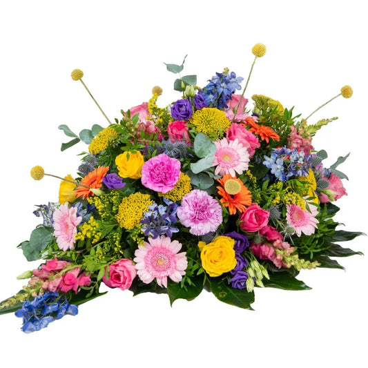 Druppelvormig Rouwstuk Bont – Kleurrijke bloemen