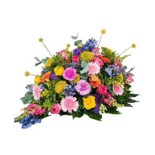 Druppelvormig Rouwstuk Bont – Kleurrijke bloemen